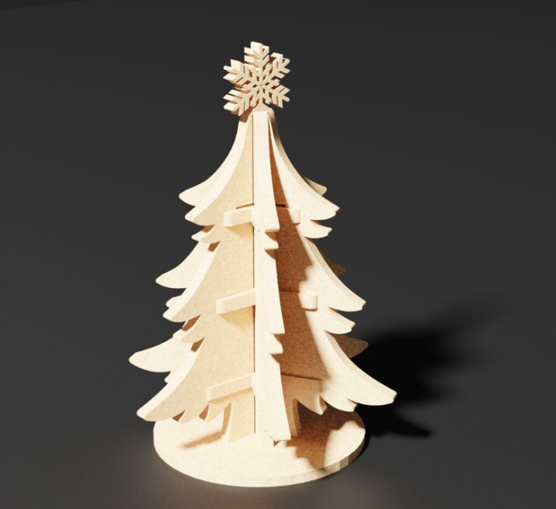 3D Wooden Christmas Tree Laser Cut Files | SVG, DXF, PDF | Instant Download Craft Project