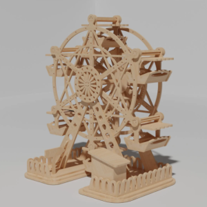 Ferris Wheel laser cut file in SVG, PNG, and DXF format for digital download