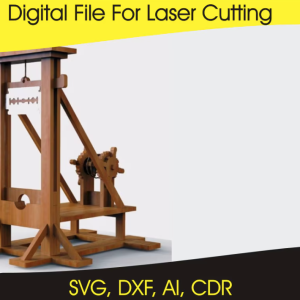 Laser cut guillotine design, digital download in SVG, PNG, and DXF formats.