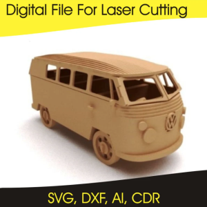 Model Combi Car 3D Puzzle Laser Cut Files - SVG, DXF, CDR Formats for 3mm or 4mm Materials