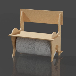 Stylish paper towel bench laser cut design for kitchens - SVG and PDF files