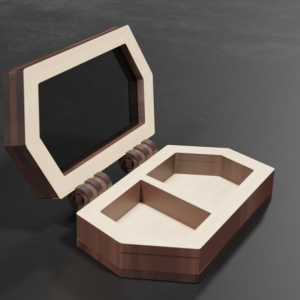 Hexagonal wood ring box laser cut design for weddings - SVG and PDF files