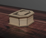 Wooden treasure chest box design - laser cut files in 4mm thickness, SVG, CDR, and DXF formats