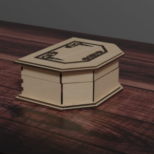 Wooden treasure chest box design - laser cut files in 4mm thickness, SVG, CDR, and DXF formats