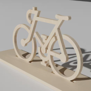 Charming wooden bicycle figurine made from laser cut files